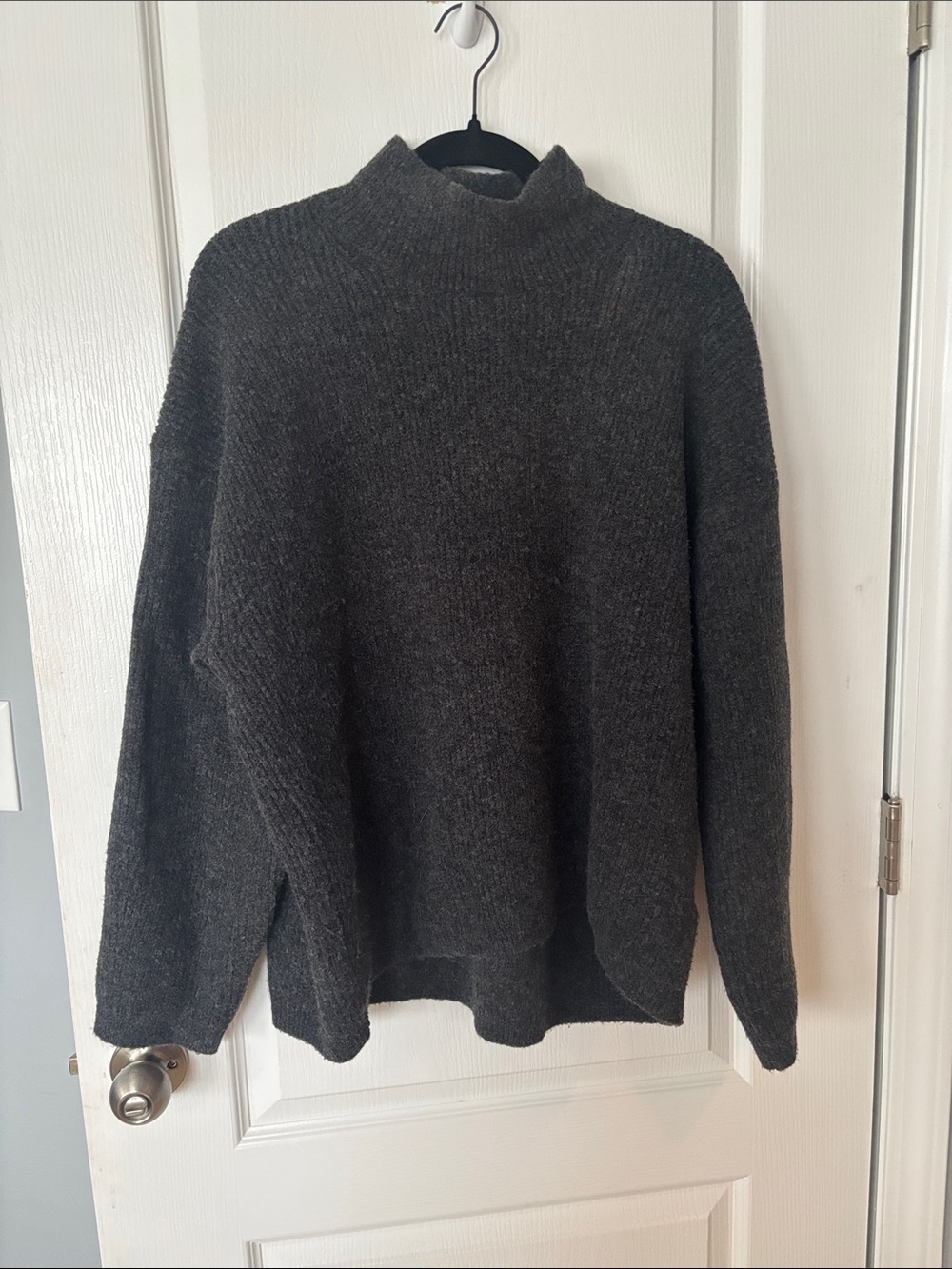 Uniqlo Women's Dark Charcoal mock Turtleneck Sweater